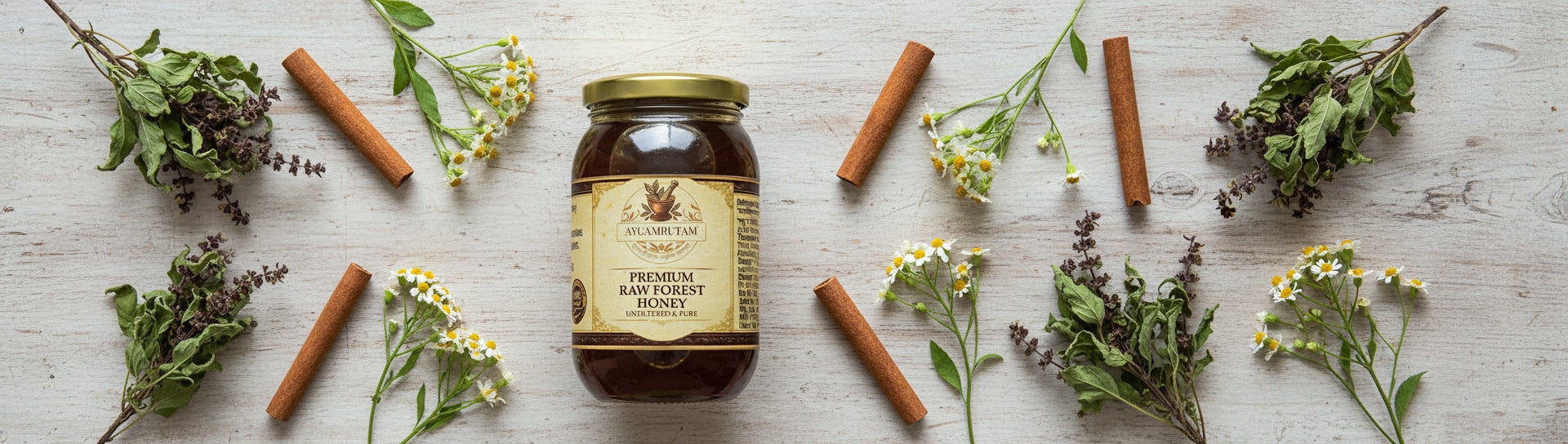 Raw Forest Honey – 100% Pure, Unfiltered Wildflower Honey | Ayuamrutam 500g