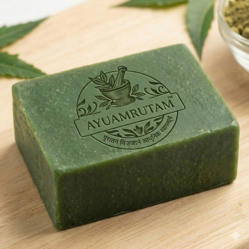 Neem Soap Bar – Ayurvedic Acne & Skin Purifier | Ayuamrutam